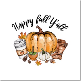 Happy fall Y'all Posters and Art